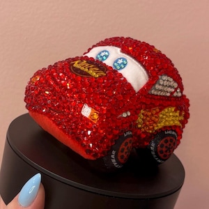 Bling Lightning McQueen Plush | Handmade Glass Rhinestone Character (Wishable or Headband)