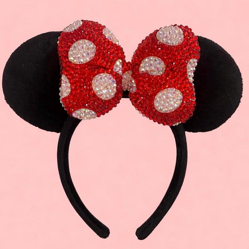 Rhinestoned Ears Headband – Hand-embellished With Glass  display picture 2