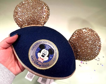 Rhinestoned 3D Printed Mouseketeer Hat Pink Rhinestone Mouse Hat. - Etsy main image 4