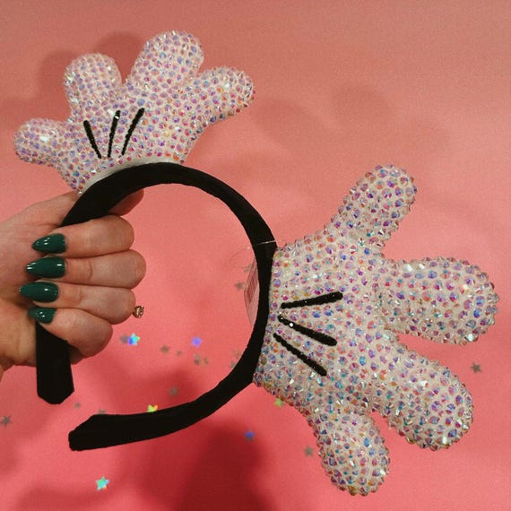 Rhinestone Mickey Glove Ears Headband | Custom Blinged  display picture 2