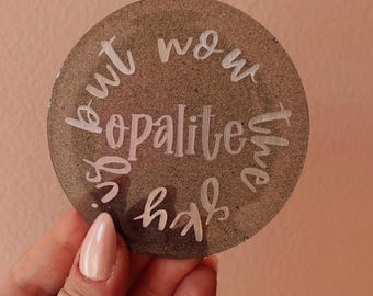 Taylor Swift Inspired Resin Coasters – Handmade Album & Era Coaster Set – The Life of a Showgirl Opalite