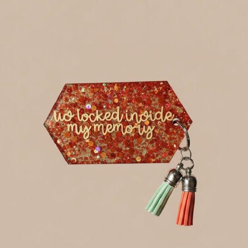 Glitter Resin Keychain | Taylor Swift Inspired | Handmade Swiftie Accessory image 1