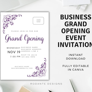 Uitnodiging zakelijke grote opening | Direct downloaden | Bewerken in canvas