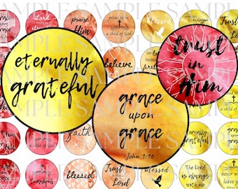 Christian Bible Scripture 1 inch Digital Collage Sheet INSTANT DOWNLOAD