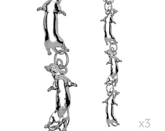 Sterling Silver Dachshund Pendant Necklace, Detailed Dog Charm