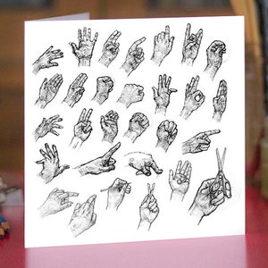 Handen Wenskaart - Prachtig getekende print - kwaliteit kaartmateriaal. GRATIS verzending voor VK - GRATIS persoonlijk bericht