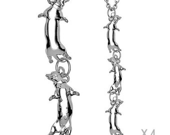 Sterling Silver Dachshund Pendant Necklace - Whimsical Sausage Dog Jewelry