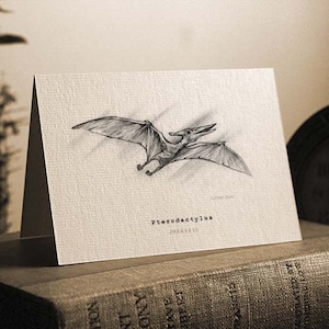 Pterodactylus Wenskaart - Prachtig getekende print - kwaliteitskaart voorraad. GRATIS P&P voor UK - GRATIS persoonlijk bericht