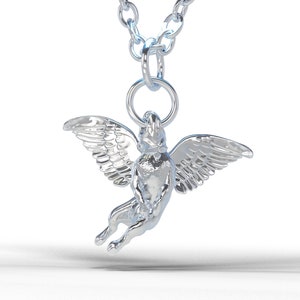 Stunning Winged Staffordshire Bull Terrier Pit Bull Charm Pendant ONLY in Hallmarked solid Sterling Silver. Luxury Gift