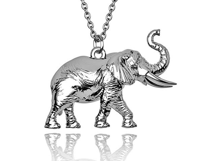 African Elephant Version B in Hallmarked Solid Sterling Silver and ...