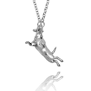 Stunning Staffordshire Bull Terrier pendant Luxury gift with exquisite detail. NO CHAIN large in Gold Vermeil on solid Sterling Silver