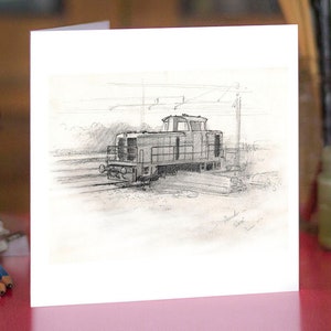 Cartão Railway Shunter - Impressão lindamente desenhada - cartolina de qualidade. P&P GRATUITO para o Reino Unido - Mensagem pessoal GRATUITA