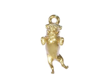 Gorgeous Cheeky Pug Dog Pendant in 18k Gold Yellow. Pendant Only - NO CHAIN  Luxury Gift - Extraordinary detail.