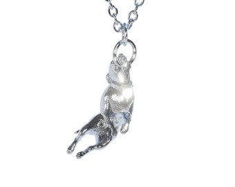 Stunning Staffordshire Bull Terrier / Pit Bull pendant in Hallmarked solid Sterling Silver and chain. Luxury Gift High detail.