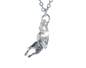 Stunning Staffordshire Bull Terrier / Pit Bull / XL Bully pendant in Hallmarked solid Sterling Silver and chain. Luxury Gift High detail.