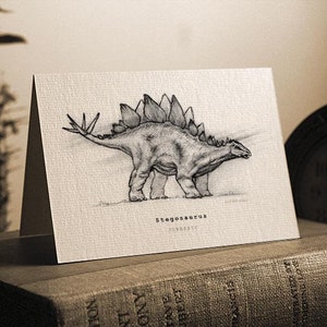 Stegosaurus Grußkarte - schön gezeichnet Druck - Qualität Karte Lager. KOSTENLOSE P&P für Deutschland - KOSTENLOSE persönliche Nachricht