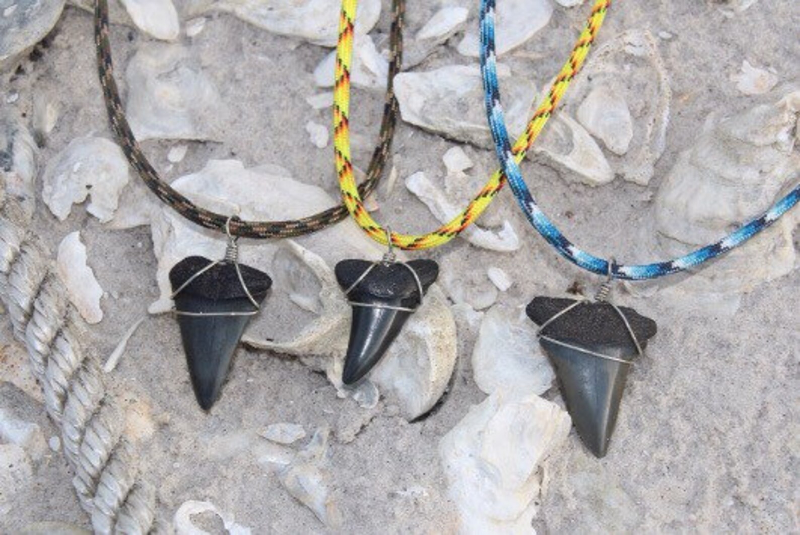Shark Tooth Necklace Custom Made Paracord Adjustable Strap Etsy