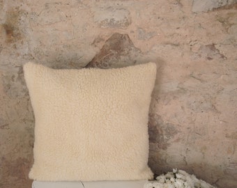 Imitation sheep Cushion, Aesthetic Cushion, Decorative Cushions, Beige Warm Old Linen Handmade Cushions, Unique Hemp Cushion