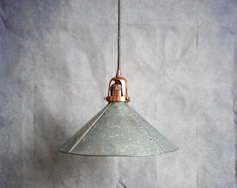 Handmade Industrial Vintage Rustic Lampshade, Retro Old Style Factory Workshop Lampshade Decor, Garage Bar Ceiling Pendant Light Shade