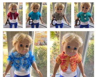 Knitted Shrug for 18 Inch Dolls: Multi Color Top