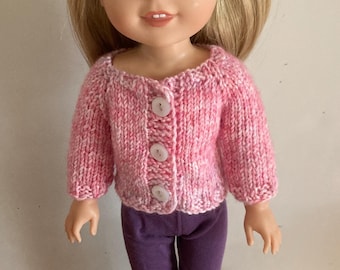 Handmade sweater for 14.5 inch doll (fits Wellie Wishers doll)