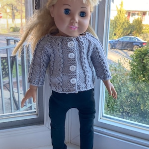 Multi color knitted sweater for 18 inch dolls (fits American Girl Dolls)