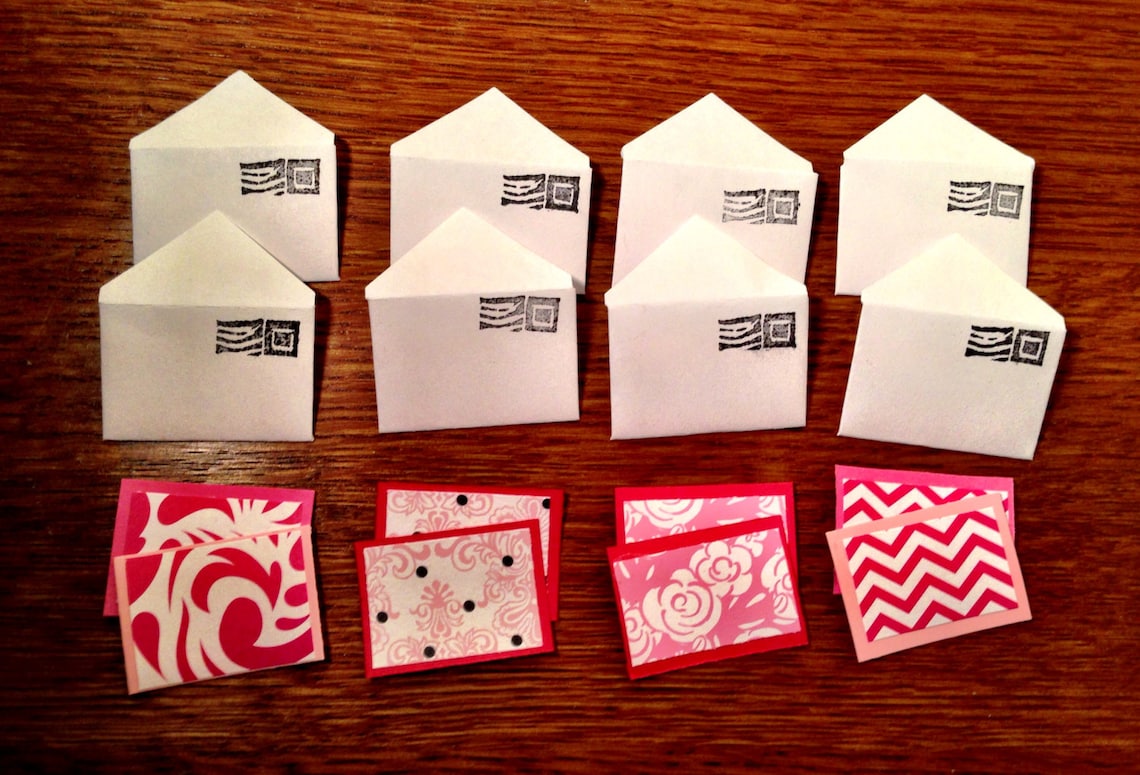 Mini Mail with tiny postmarked envelopes 8/pkg Etsy