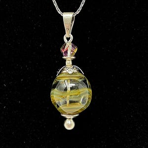 Green Meadows - Handmade Cremation Keepsake Pendant – Spun Glass & Sterling Silver Memorial Jewelry