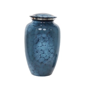 Classic Denim Alloy Cremation Urn, Adult Funeral Urn