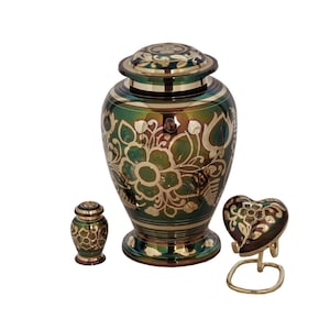 Floral Emerald Cremation Urn