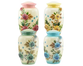 Beautiful 3-Dimensional Handcrafted Rose Cremation Urn