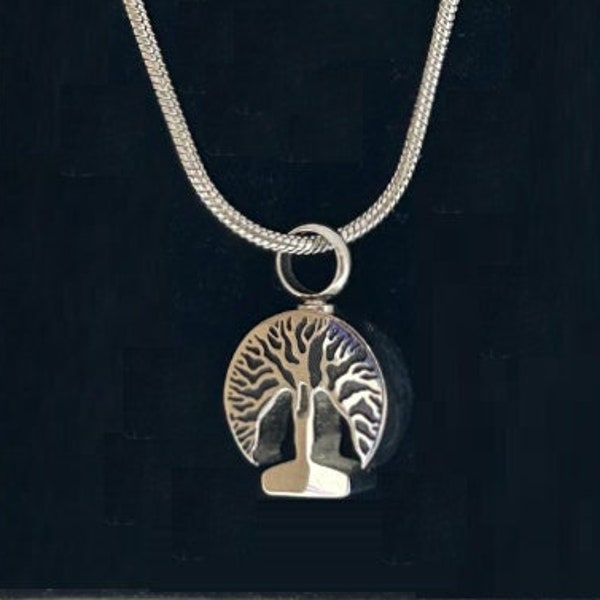 Overstock Deal** BOGO** Tree Cremation Jewelry Pendant, Necklace for Ashes, Memorial Pendant~Free 21"Snake Chain.