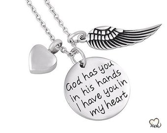 Pendentif de crémation personnalisé : collier souvenir commémoratif en acier inoxydable