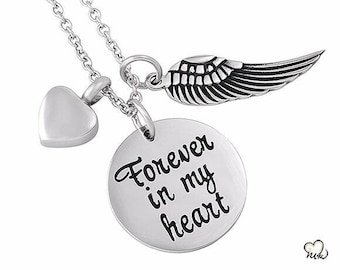 Pendentif de crémation personnalisé : collier souvenir commémoratif en acier inoxydable