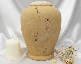 Beige Footprint Biodegradable Sand Urn