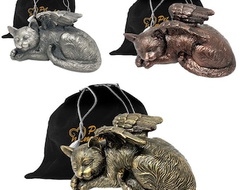 cat angel urn