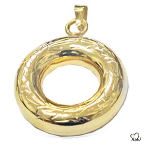 Circle of Love Memorial Pendant Necklace - Gold-Plated Sterling Silver Keepsake Jewelry for Ashes or Hair