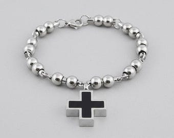 Elegant Cross Cremation Keepsake Bracelet for Ashes