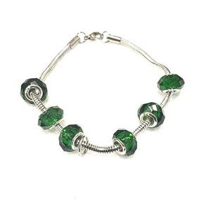 Handcrafted GREEN Murano Venetian Hand-Blown Glass Bead Bracelet – Charm Add-On Available