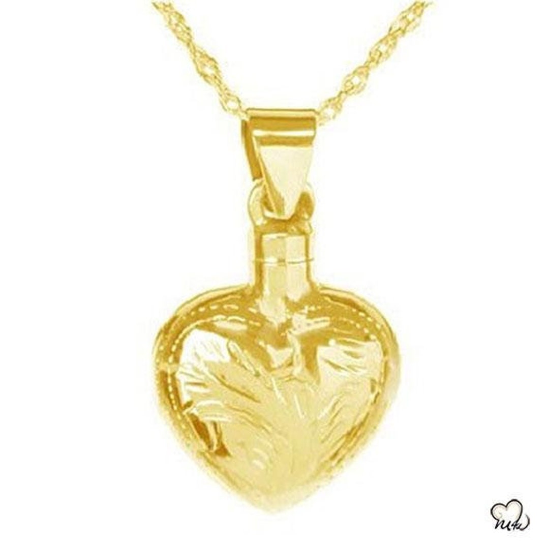 Elegant Heart Cremation Jewelry Gold Plated - Etsy
