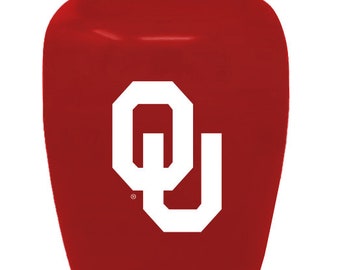 University of Oklahoma Licensed Cremation Urn- Red, white, wood options