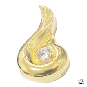 Phoenix Diamond Embrace Memorial Pendant Necklace - Gold-Plated Sterling Silver Keepsake Jewelry for Ashes or Hair