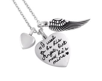 Pendentif de crémation personnalisé : collier souvenir commémoratif en acier inoxydable