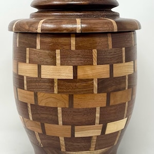 LIMITED Handcrafted Walnut & Cherry Wood Urn