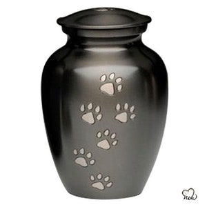Classic Inlaid Paw Print Pet Cremation Urn for Ashes