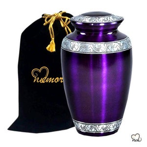 Mulberry Purple Metal Cremation Urn For Ashes