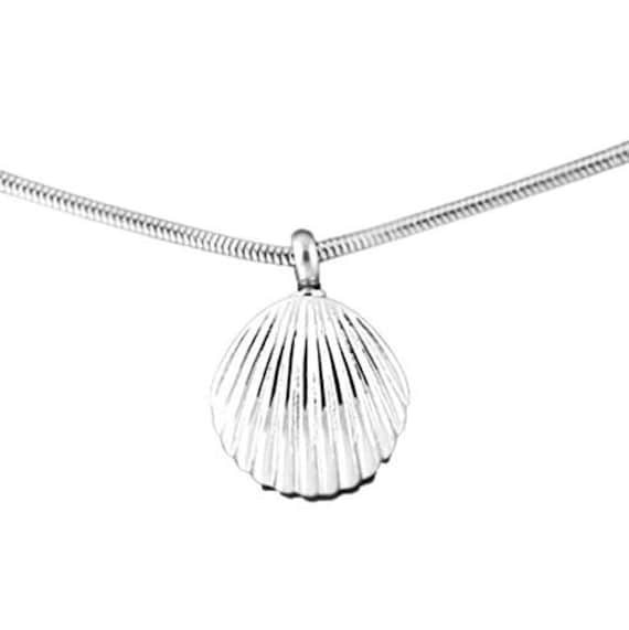 Ocean Sea Shell Stainless Steel Personalized Cremation Pendant