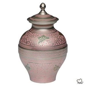 Pink Butterfly Solid Brass Infant Cremation Urn