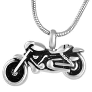 Motorcycle/ Motorbike Stainless Steel Personalized Cremation Pendant- Memorial Keepsake Necklace with Free 21&quot; Chain