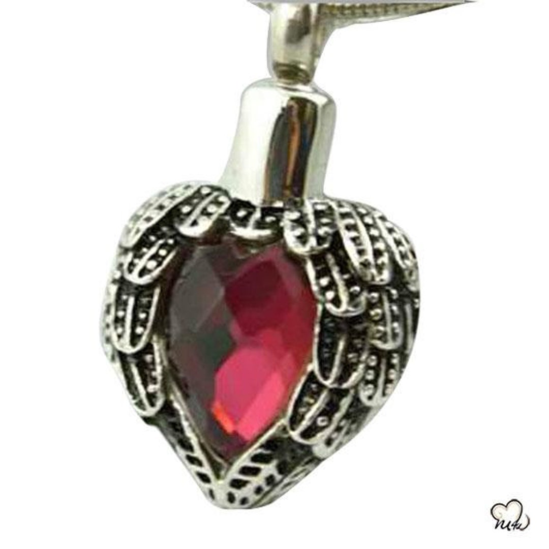 Red Heart Silver Keepsake Cremation Pendant Jewelry for Ashes - Etsy
